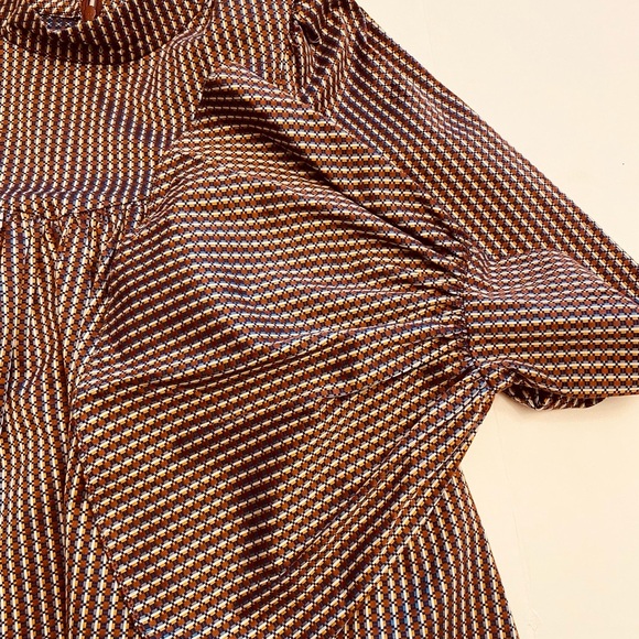 Caroline Constas Brown Patterned Women's Top - Picture 5 of 7
